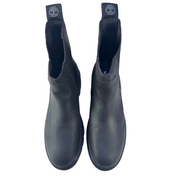 Timberland Cortina Valley Chelsea Boots Womens 9 Black Leather Lug Sole Pull On - Picture 3 of 11